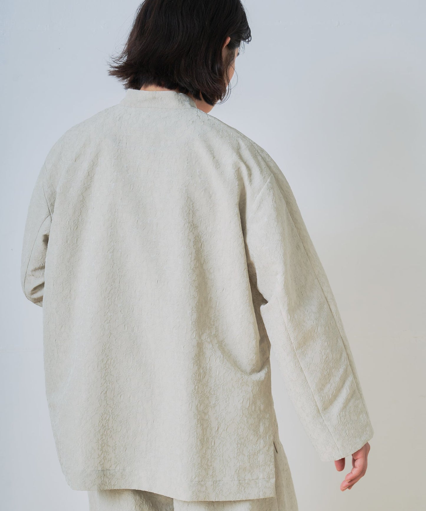 jacquard slit over jacket / WHT26HJK4059