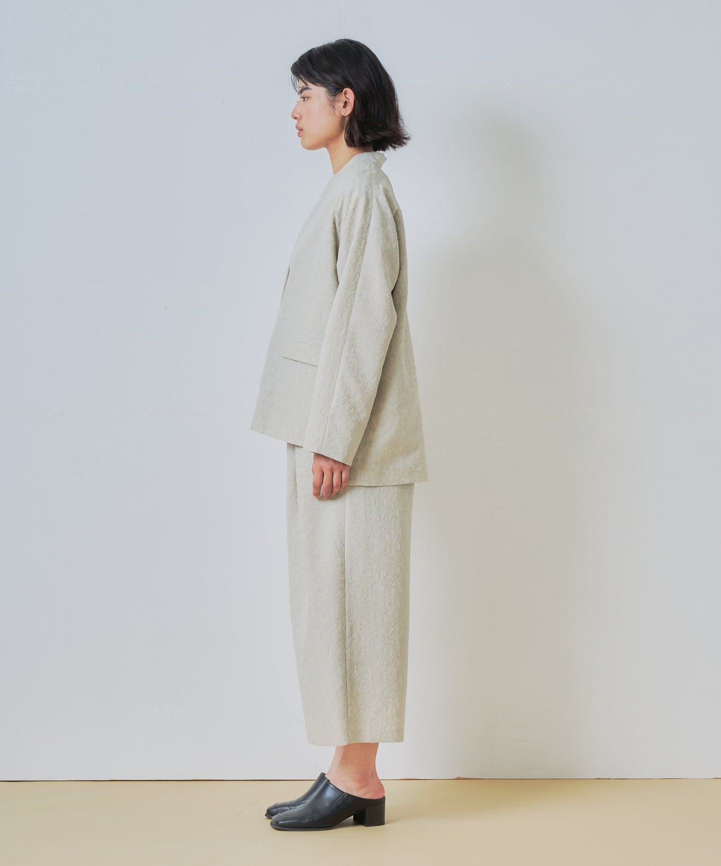 jacquard slit over jacket / WHT26HJK4059