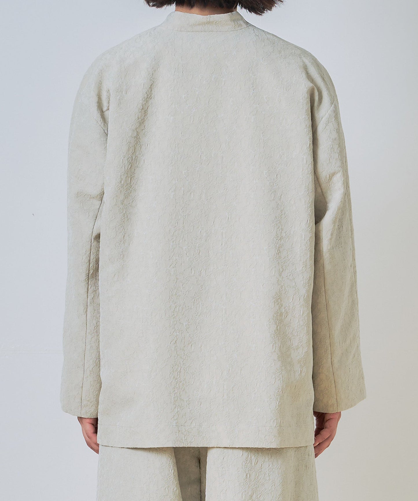 jacquard slit over jacket / WHT26HJK4059