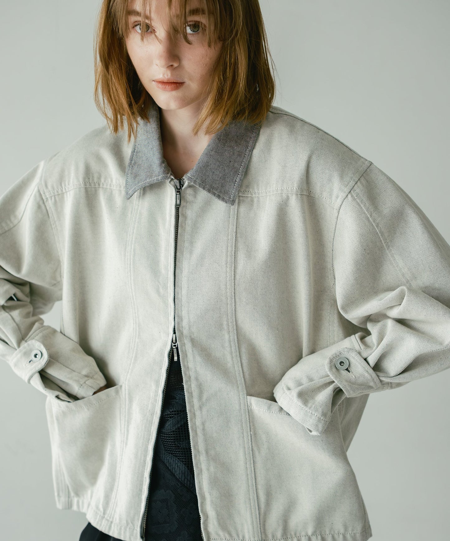 denim zip jacket / WHT26HJK4060