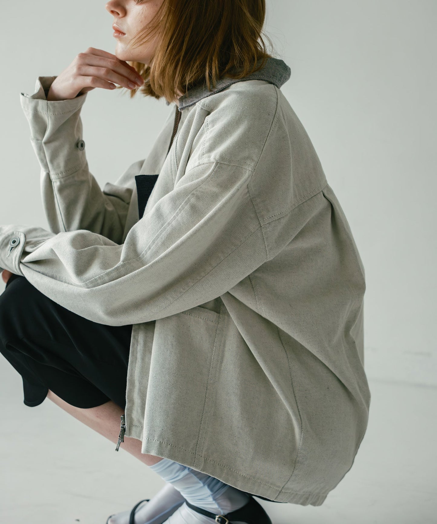 denim zip jacket / WHT26HJK4060