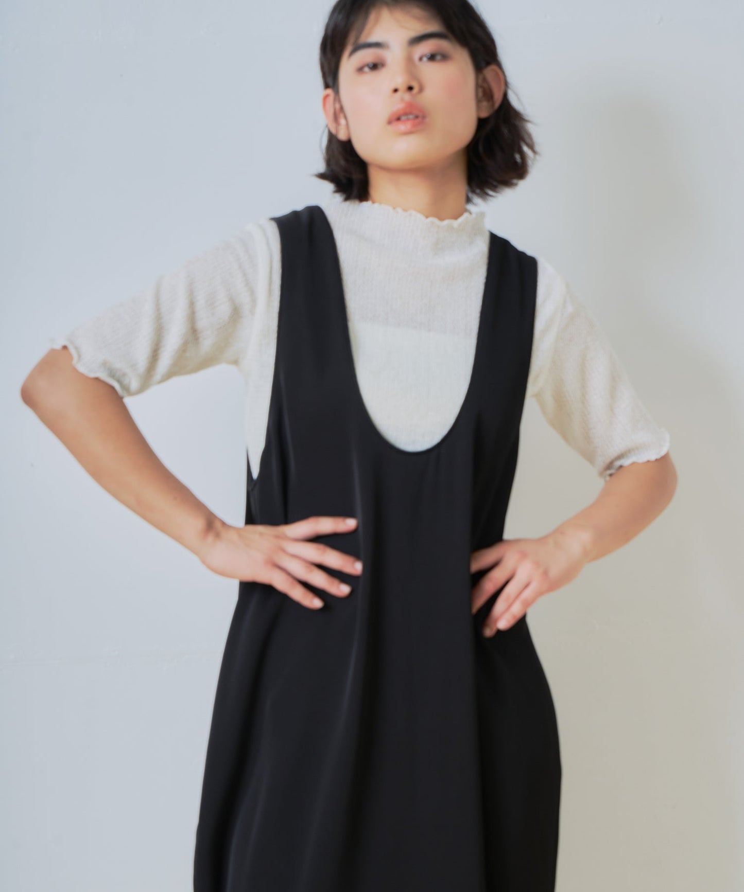 u neck cocoon dress / WHT26HOP4079