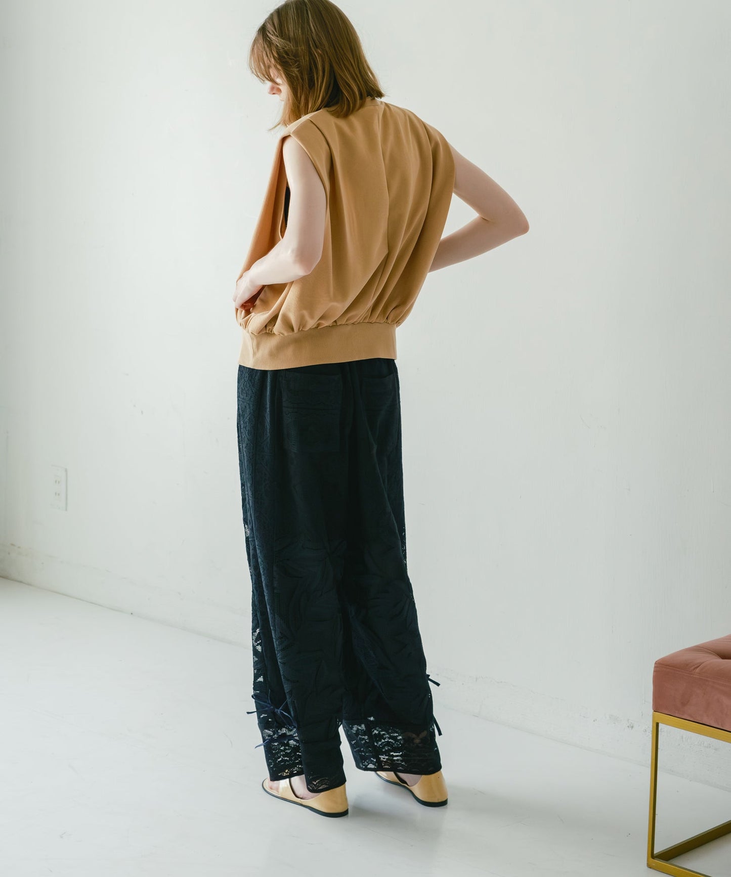 lace combination pants / WHT26HPT4063