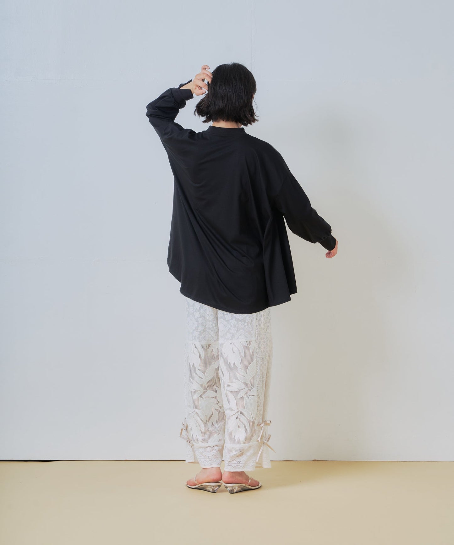 lace combination pants / WHT26HPT4063