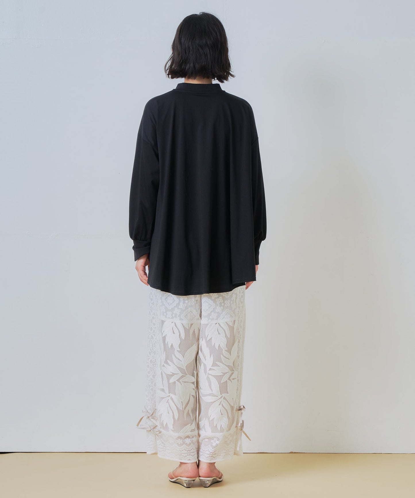 lace combination pants / WHT26HPT4063