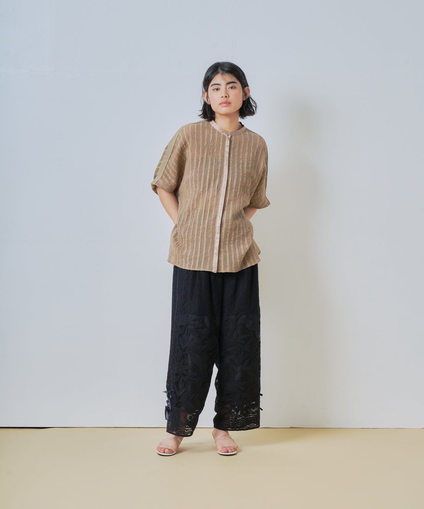 lace combination pants / WHT26HPT4063