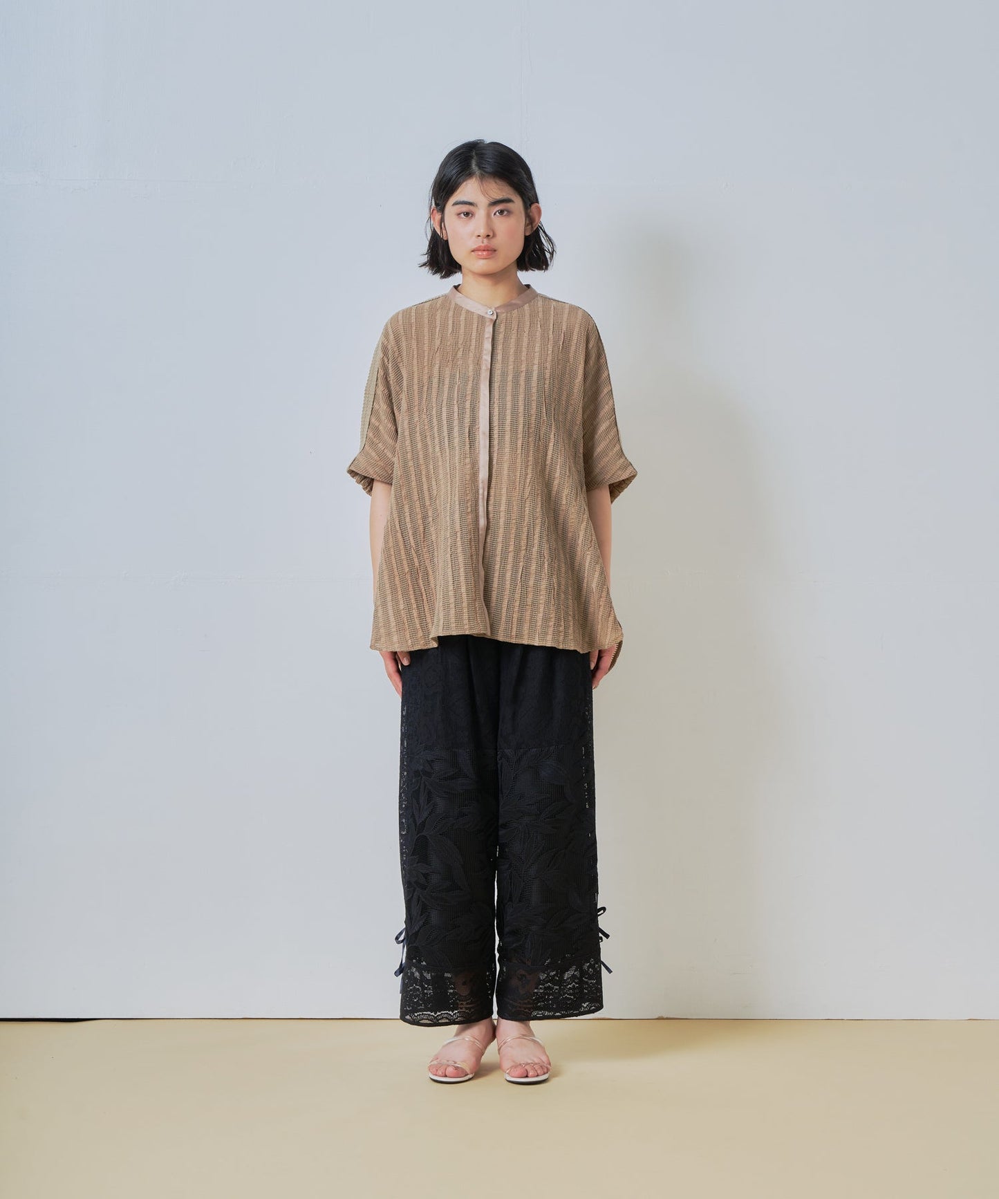 lace combination pants / WHT26HPT4063
