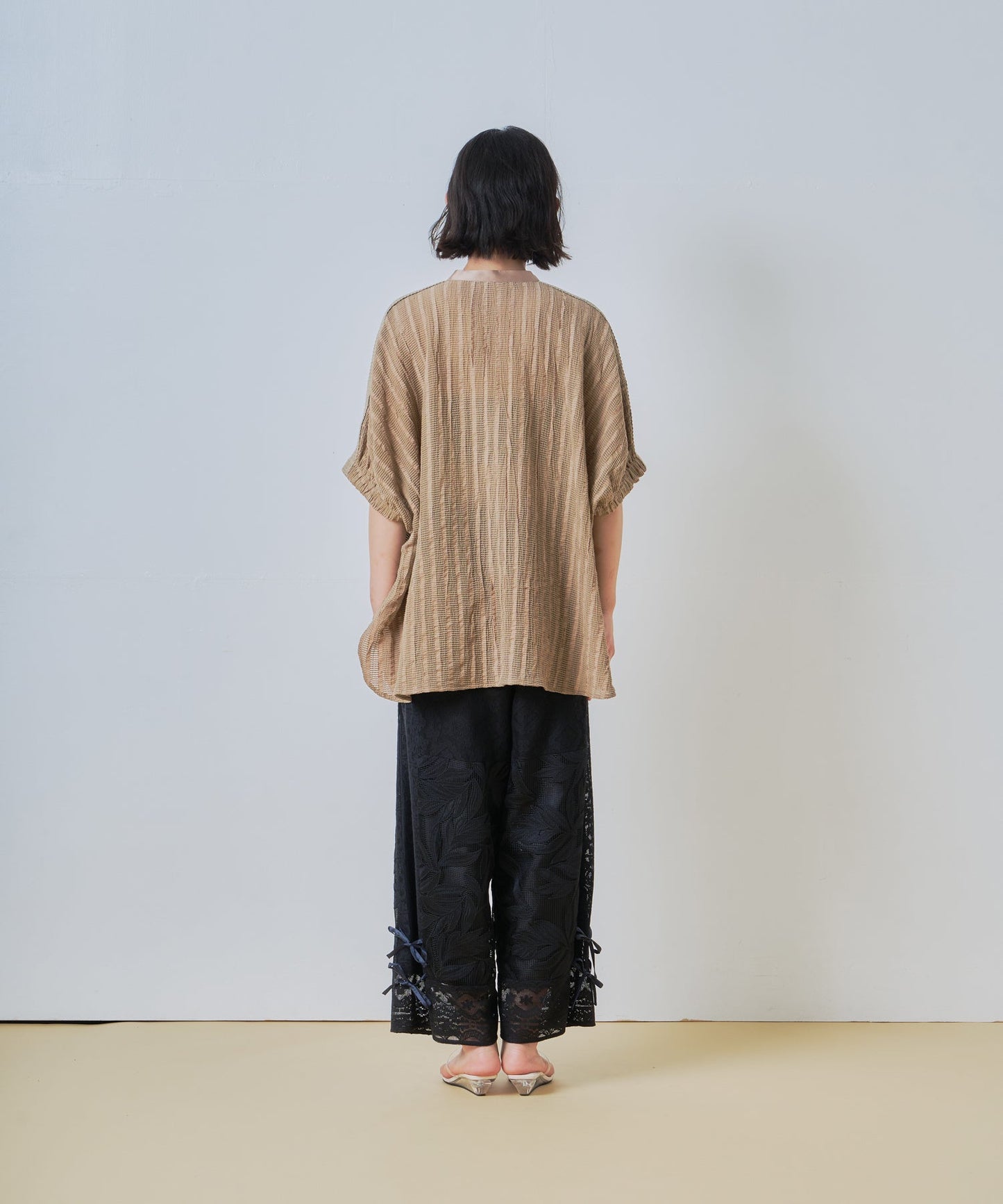 lace combination pants / WHT26HPT4063