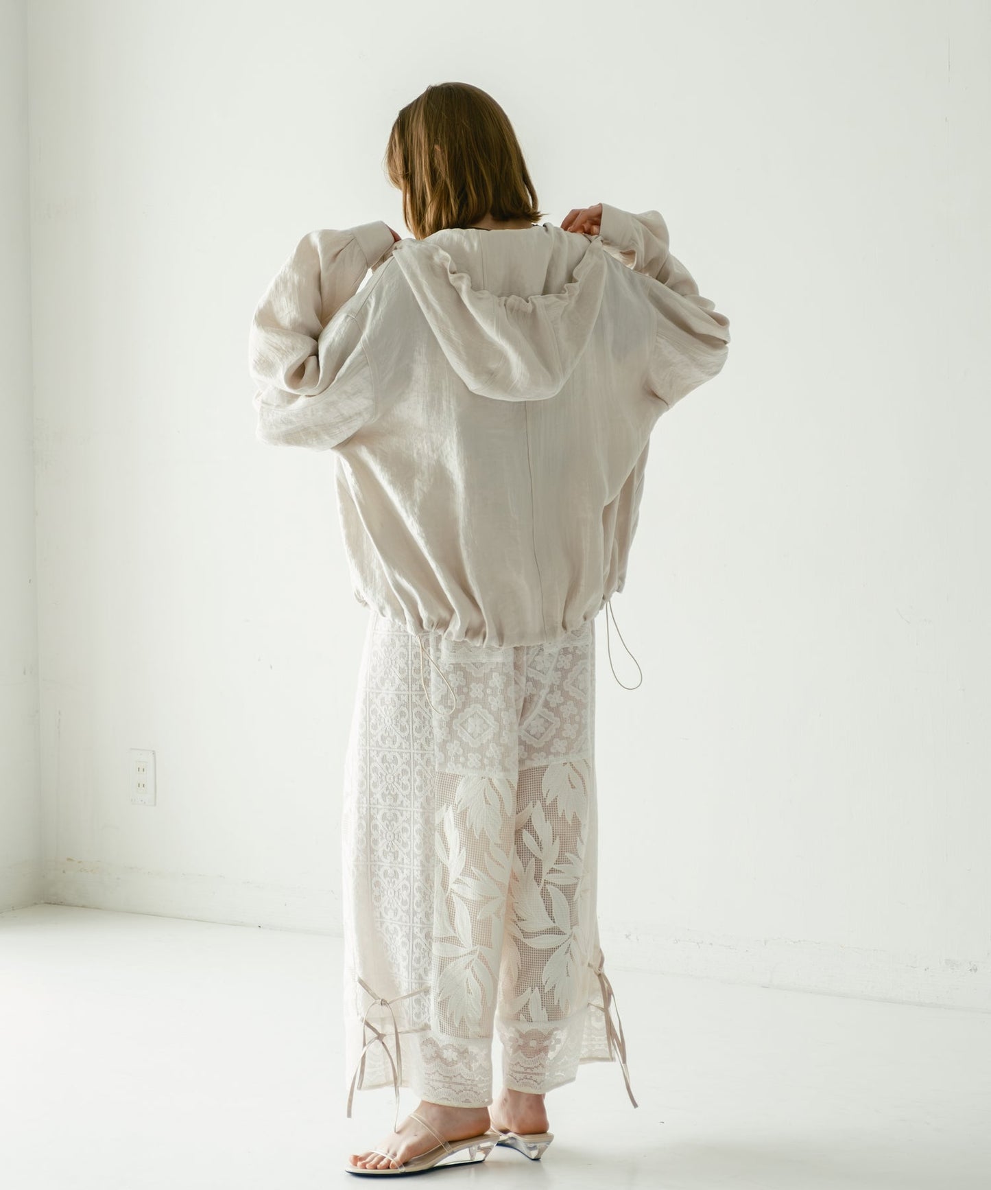lace combination pants / WHT26HPT4063