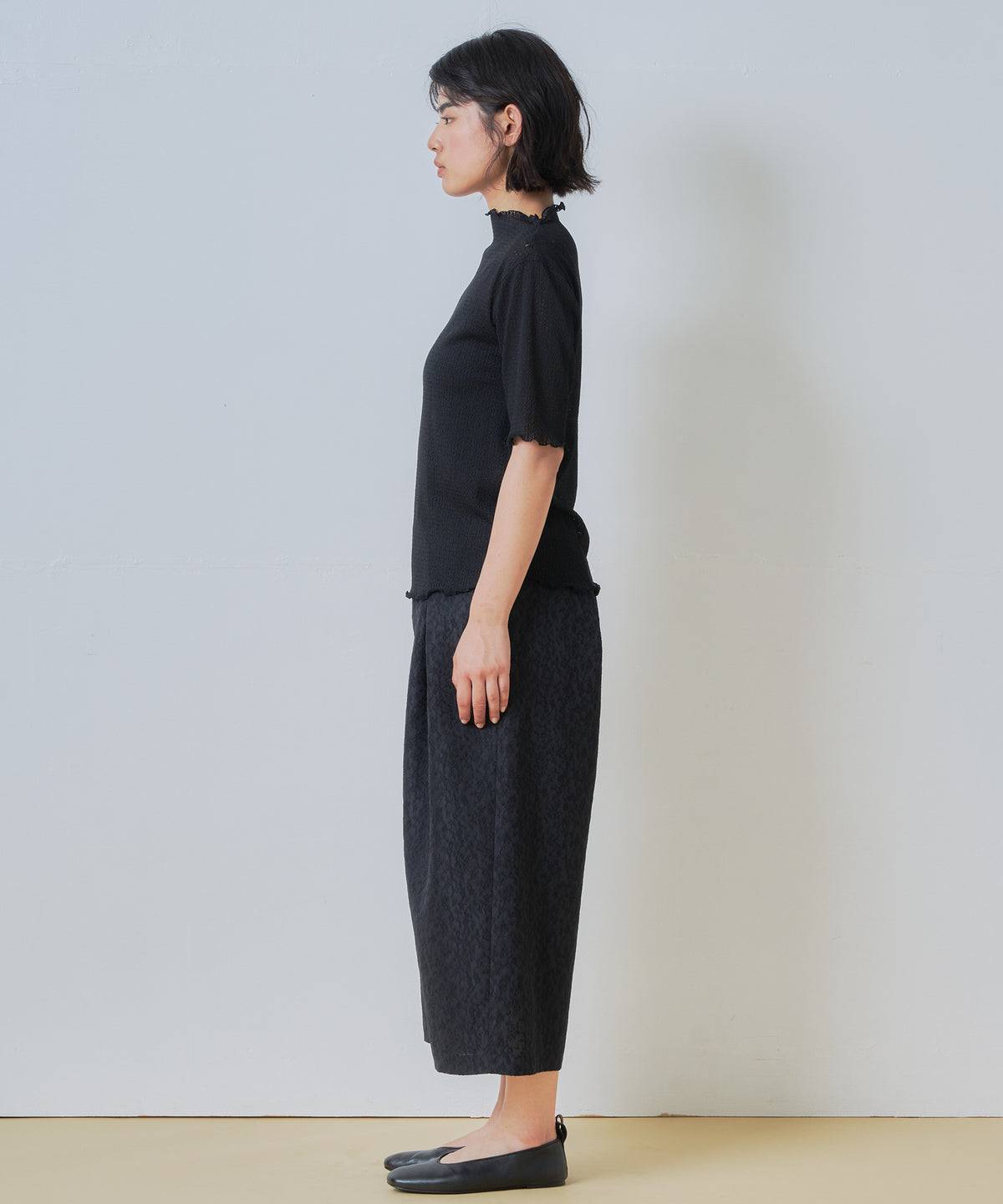 jacquard tuck trouser / WHT26HPT4067