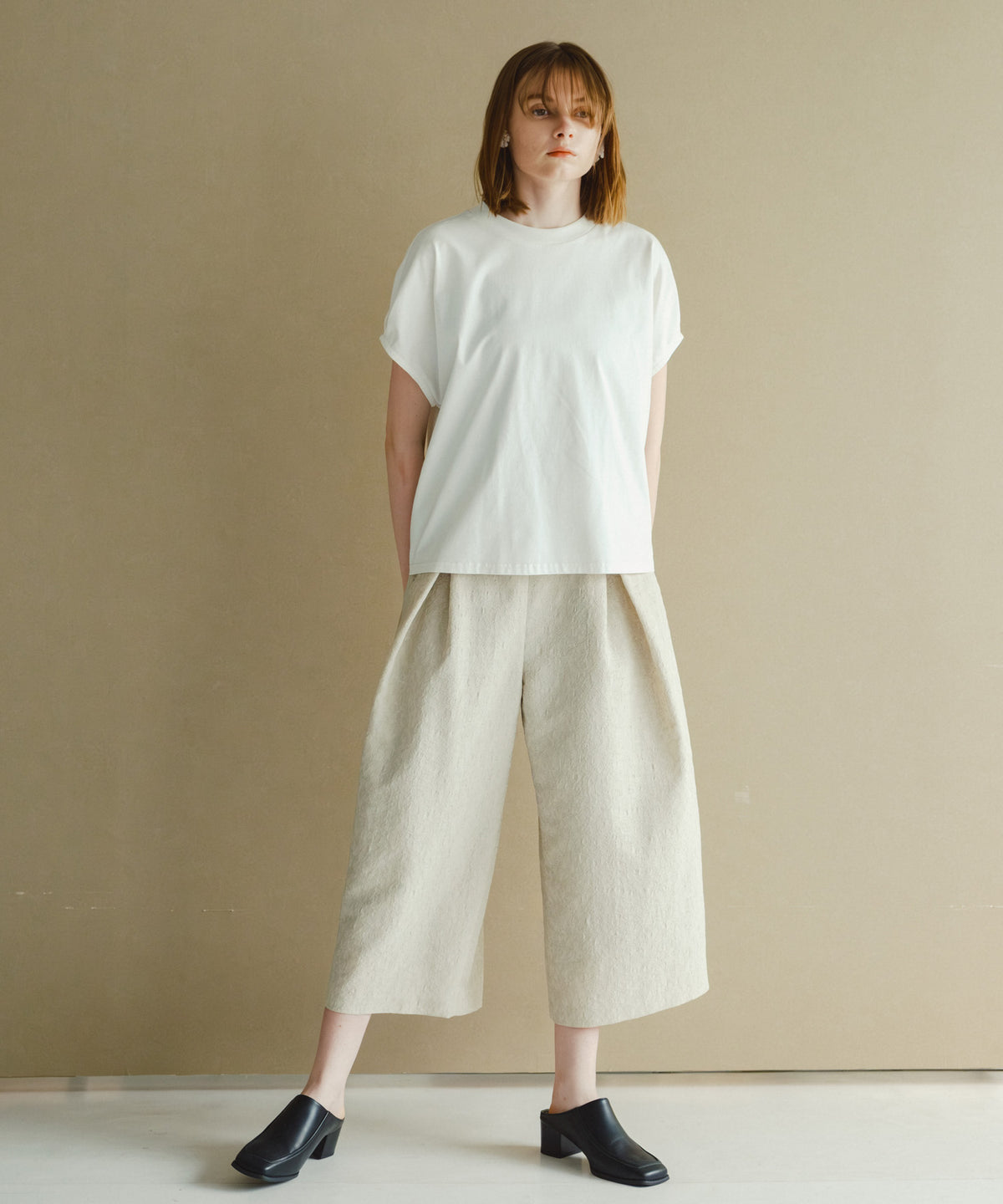 jacquard tuck trouser / WHT26HPT4067