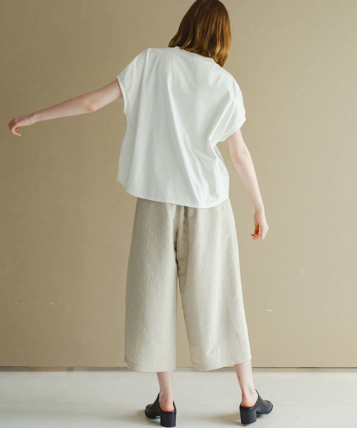 jacquard tuck trouser / WHT26HPT4067