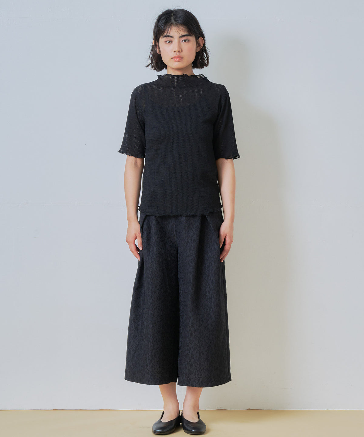 jacquard tuck trouser / WHT26HPT4067