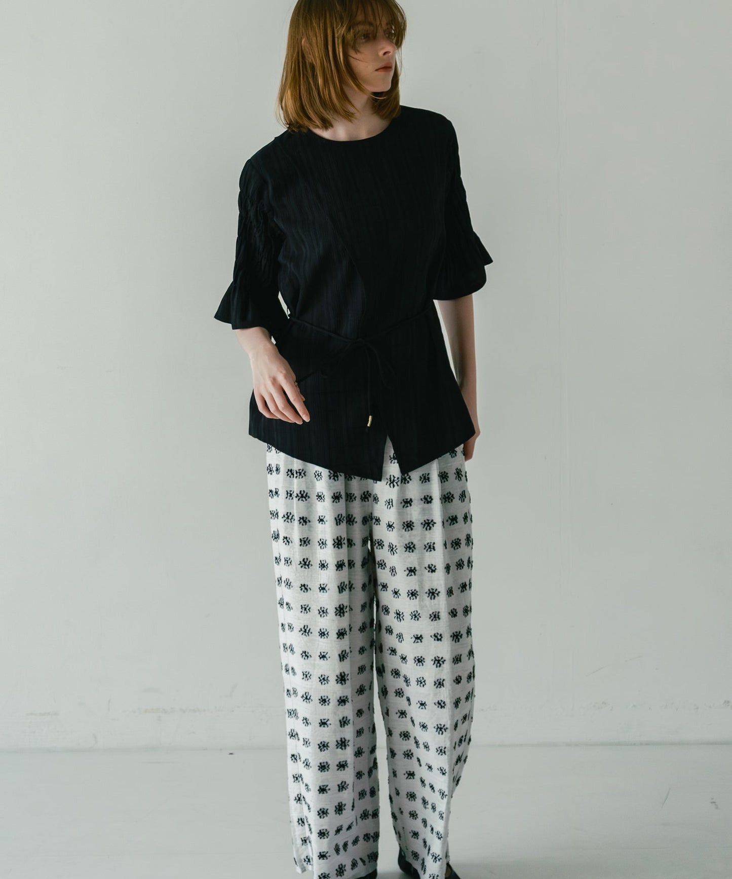 jacquard wide pants / WHT26HPT4070