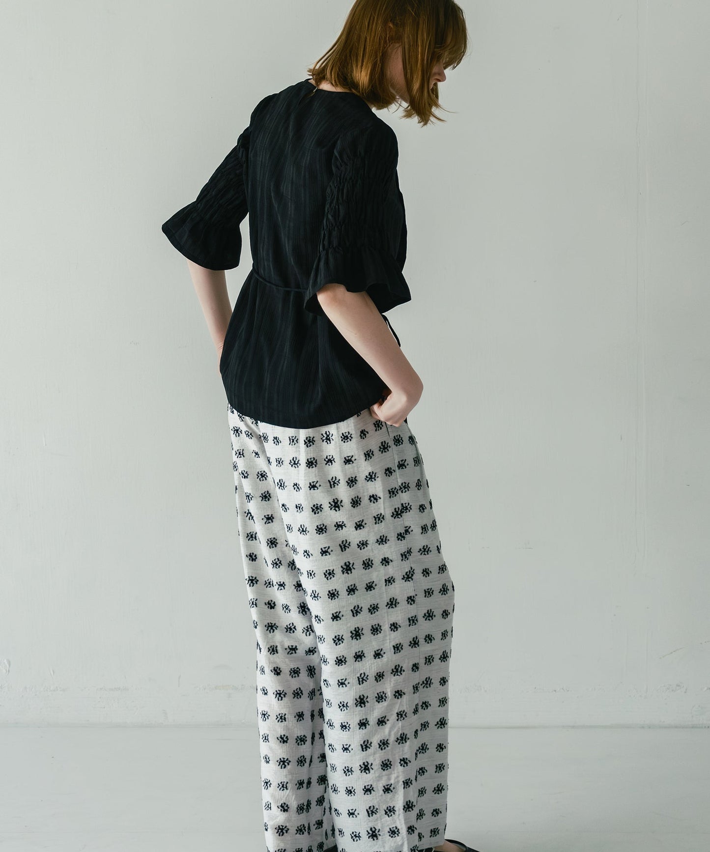 jacquard wide pants / WHT26HPT4070