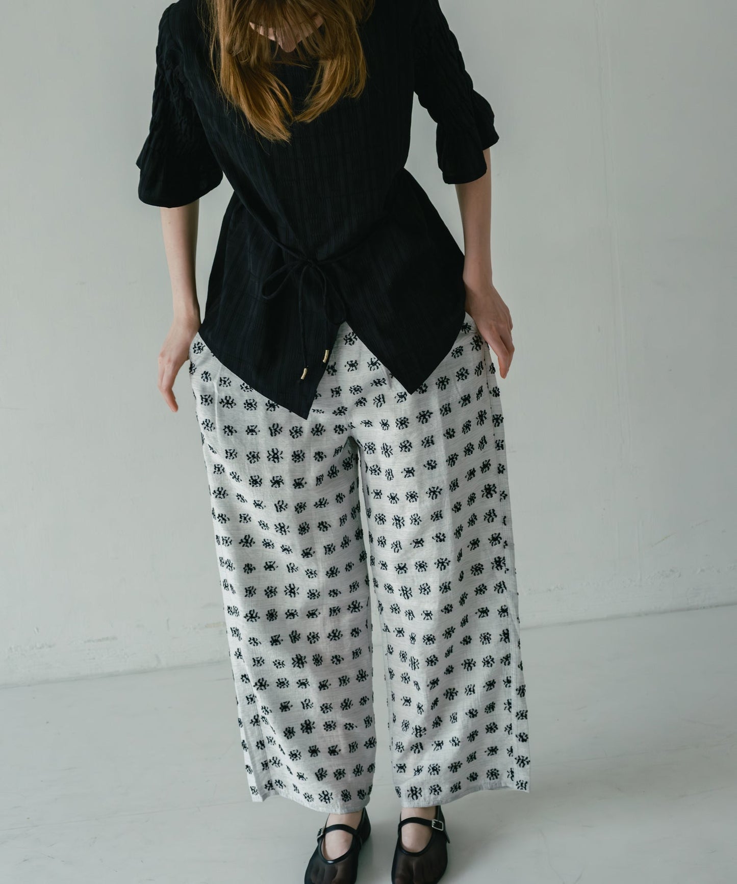 jacquard wide pants / WHT26HPT4070