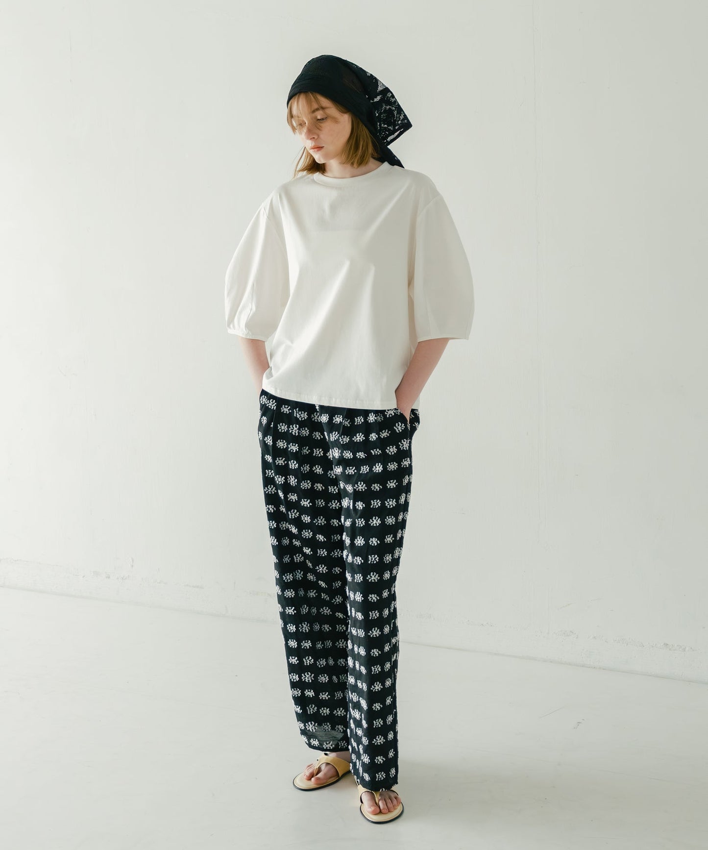 jacquard wide pants / WHT26HPT4070