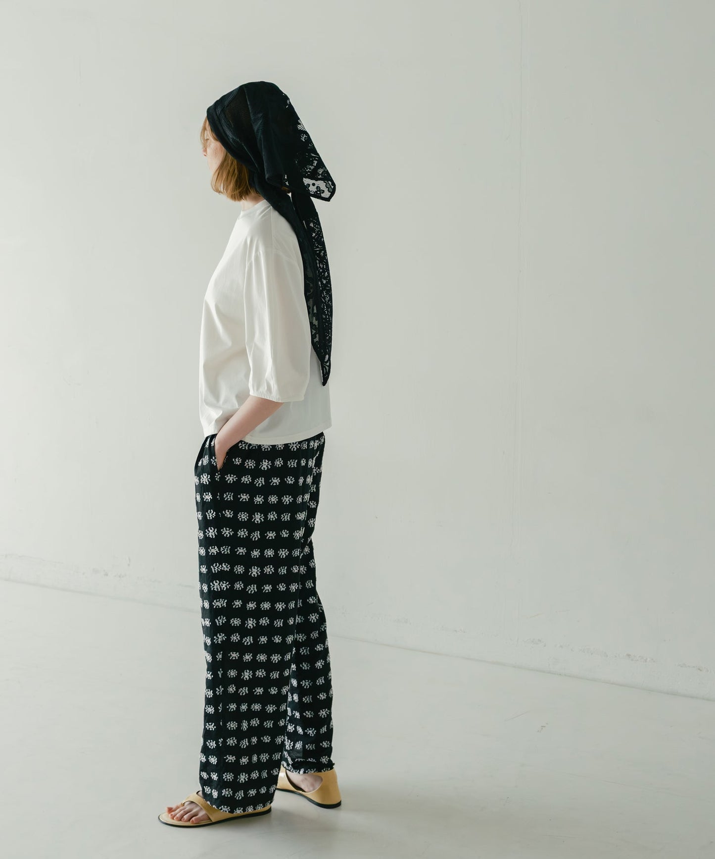 jacquard wide pants / WHT26HPT4070