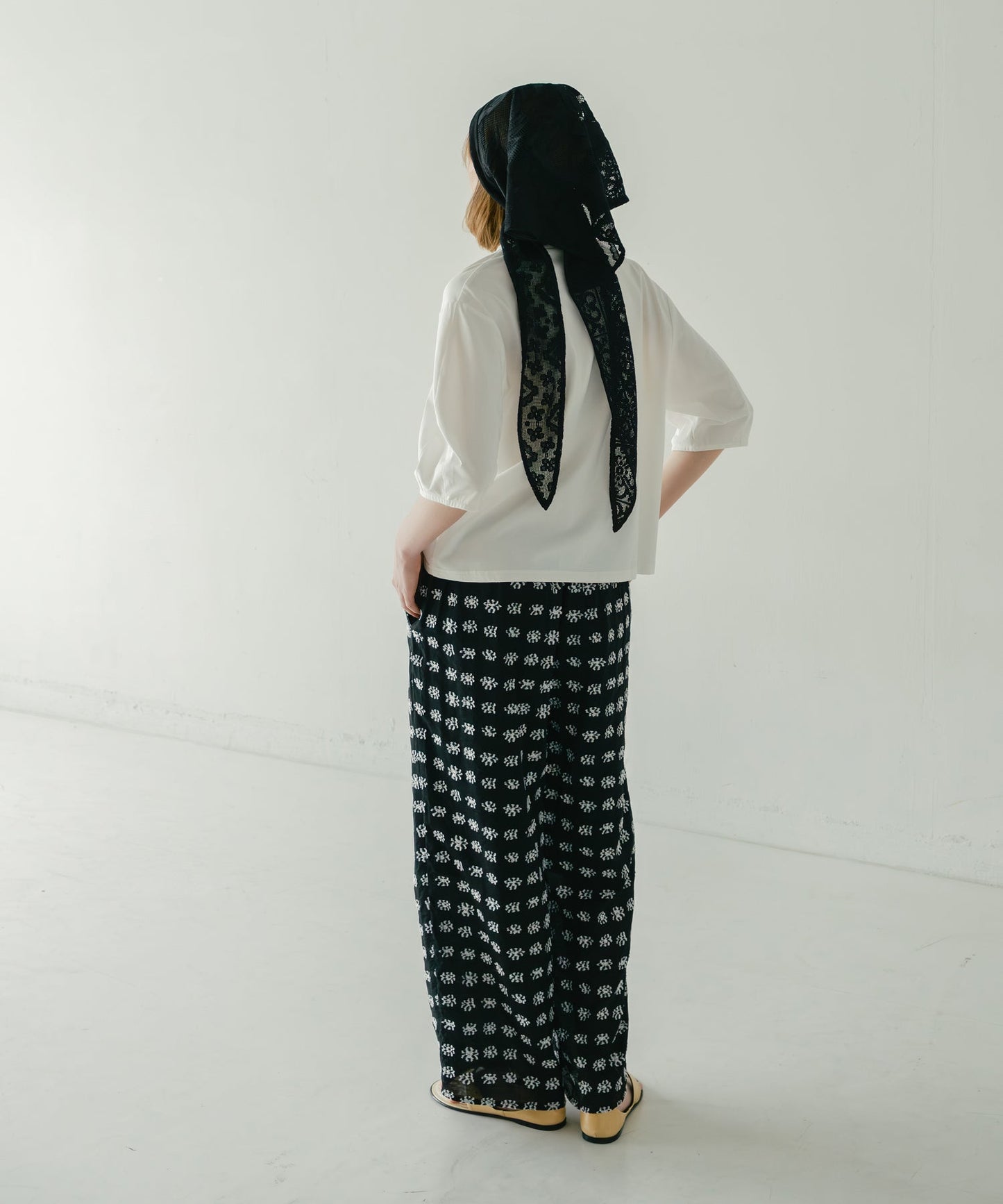 jacquard wide pants / WHT26HPT4070