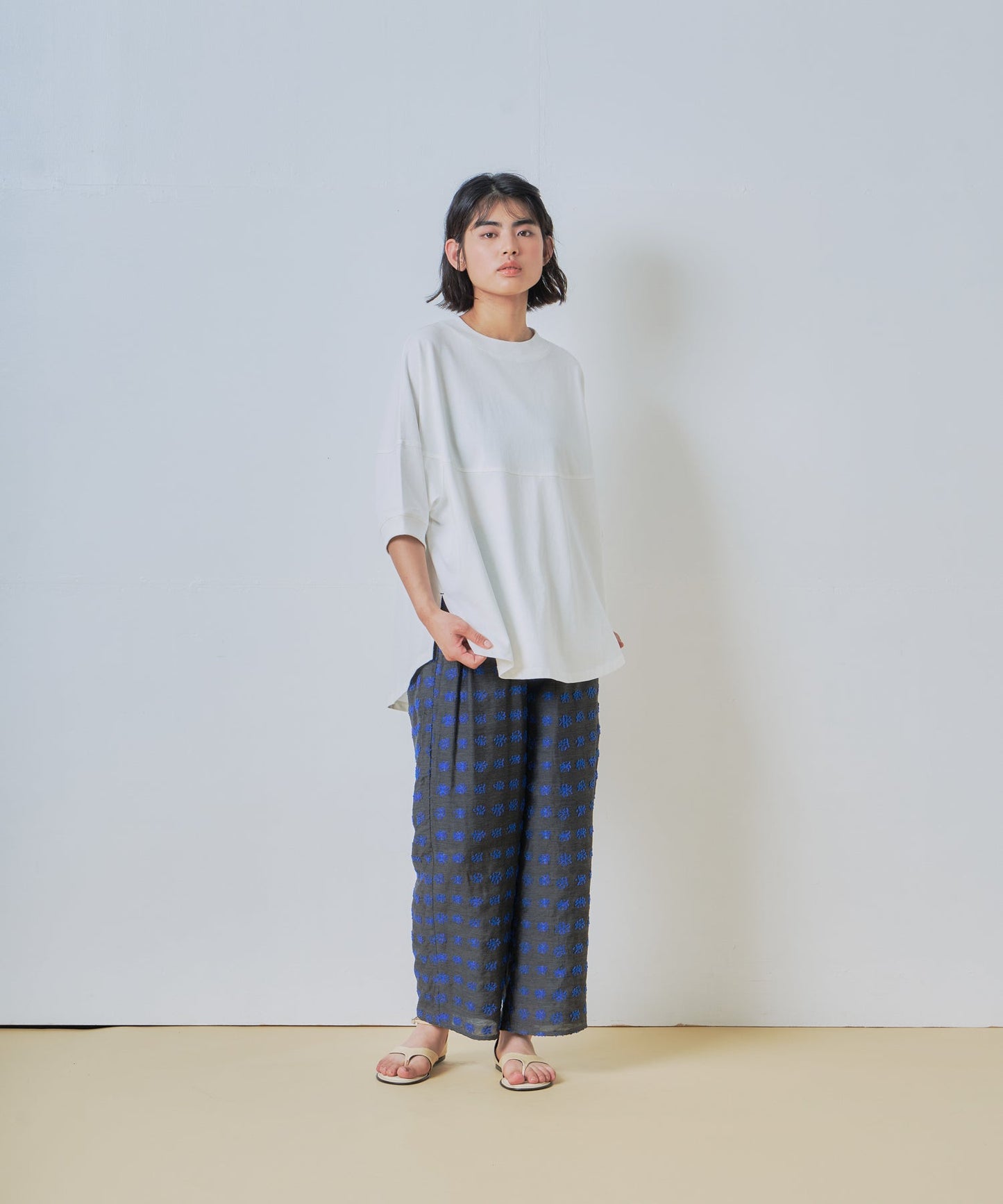 jacquard wide pants / WHT26HPT4070