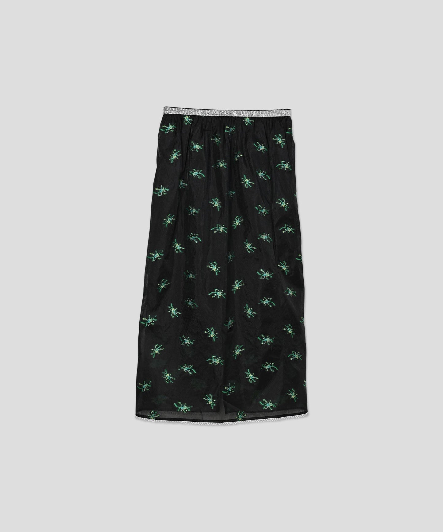 sheer flower skirt / WHT26HSK4031