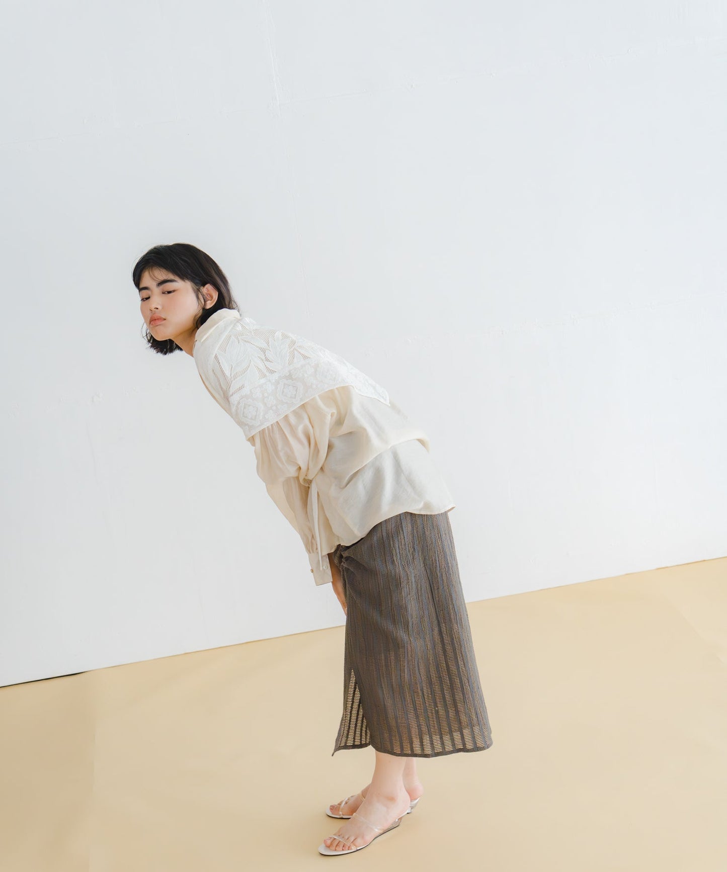 gather design skirt / WHT26HSK4032