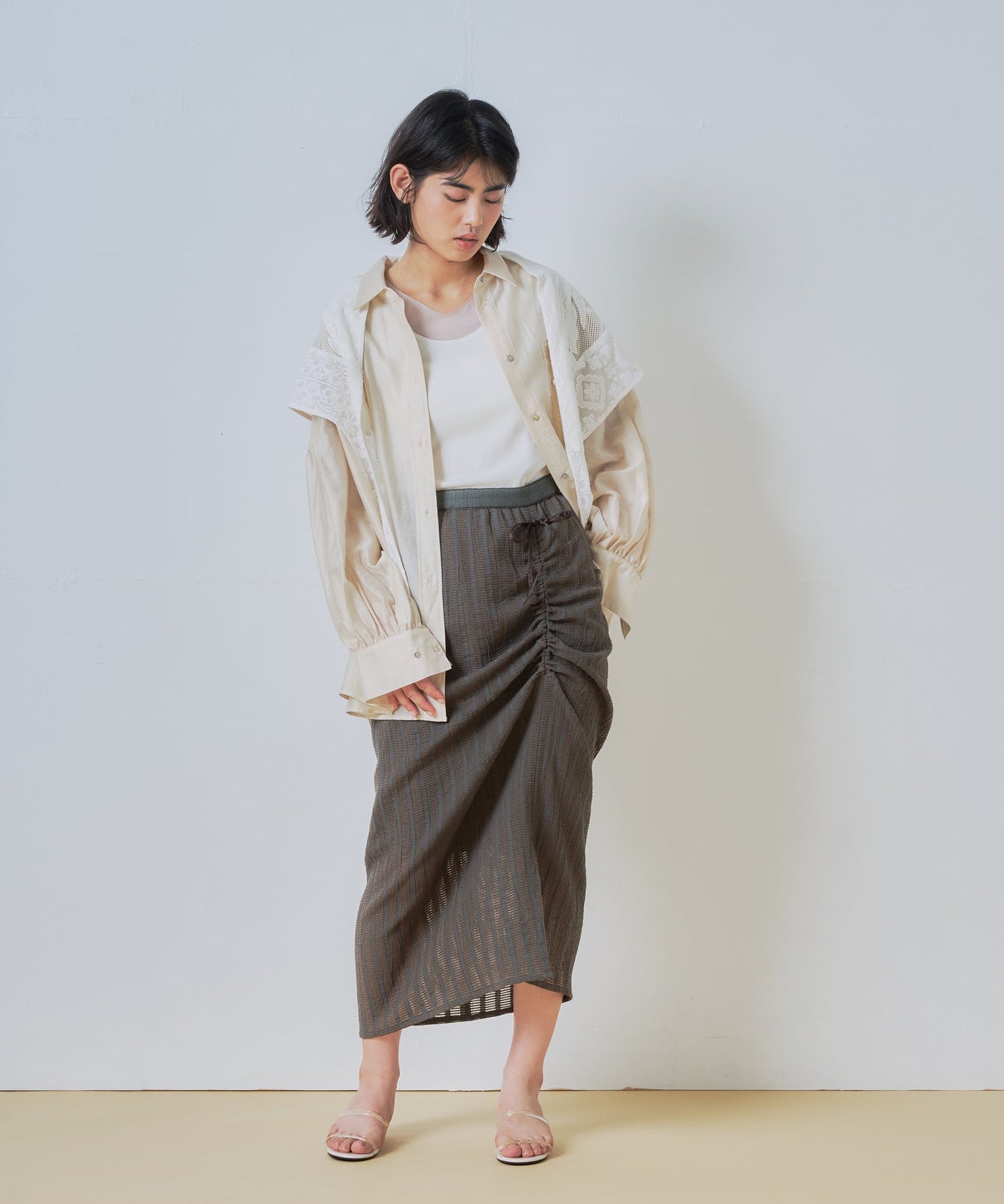 gather design skirt / WHT26HSK4032