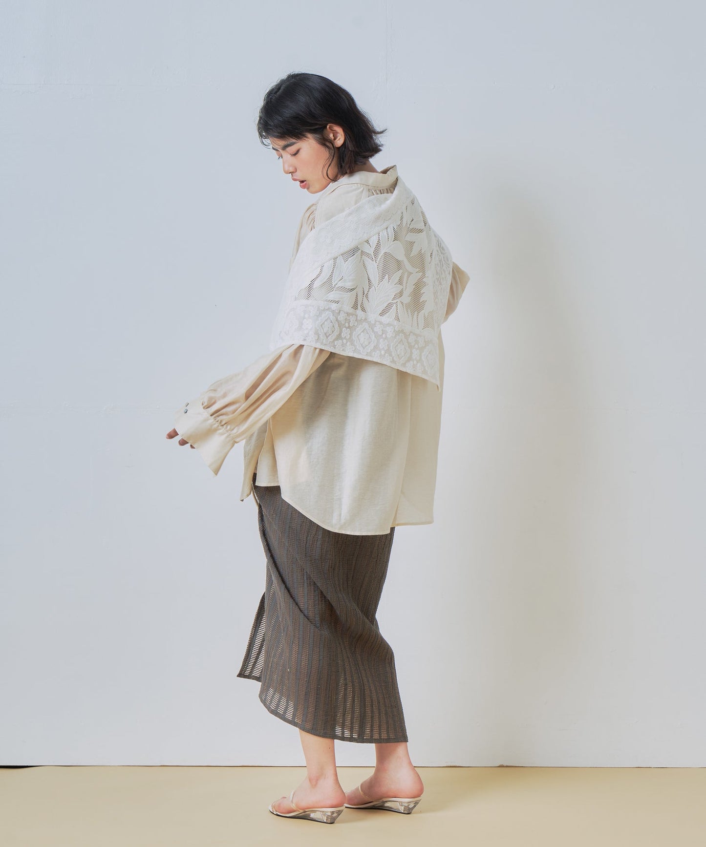 gather design skirt / WHT26HSK4032
