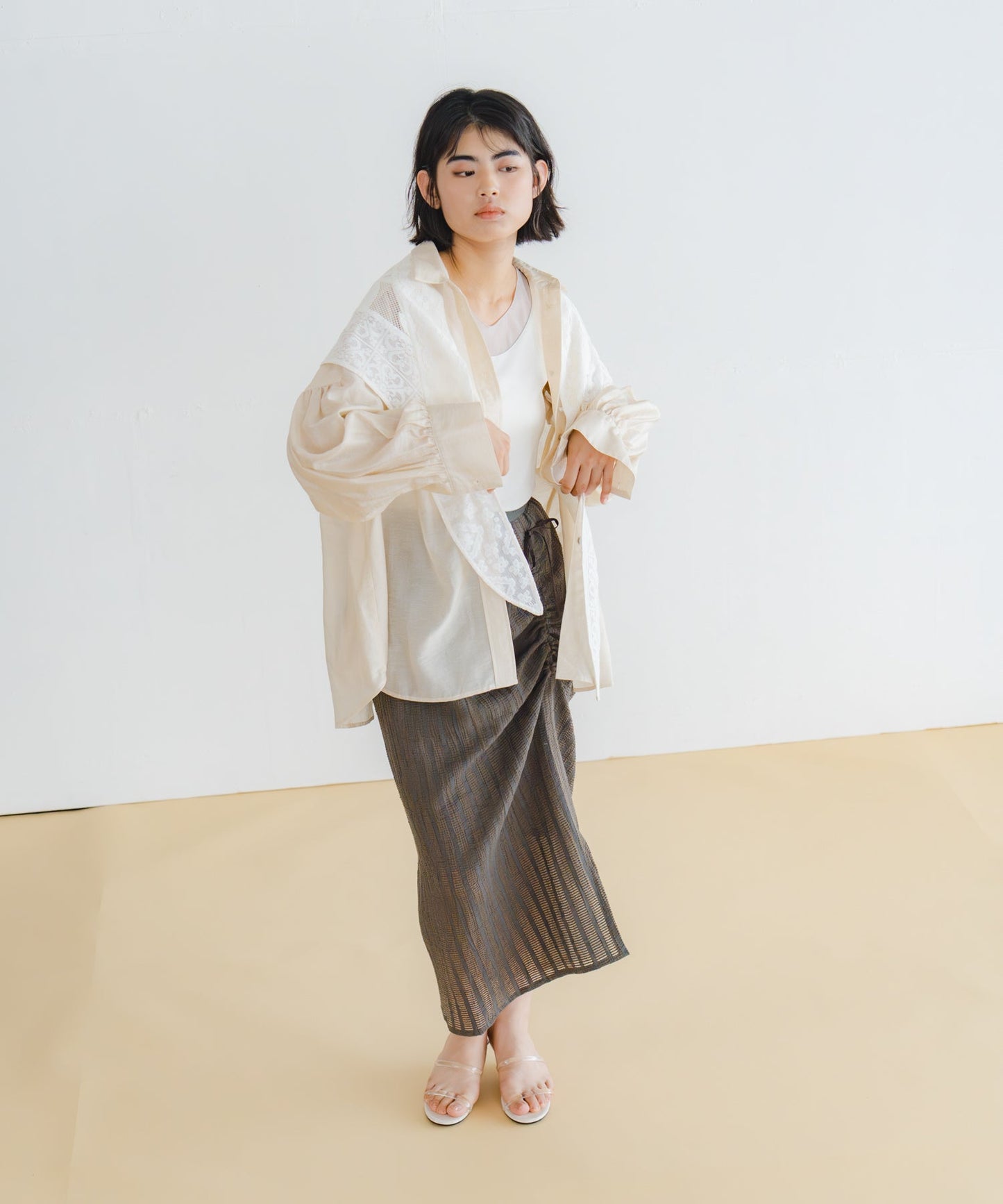 gather design skirt / WHT26HSK4032