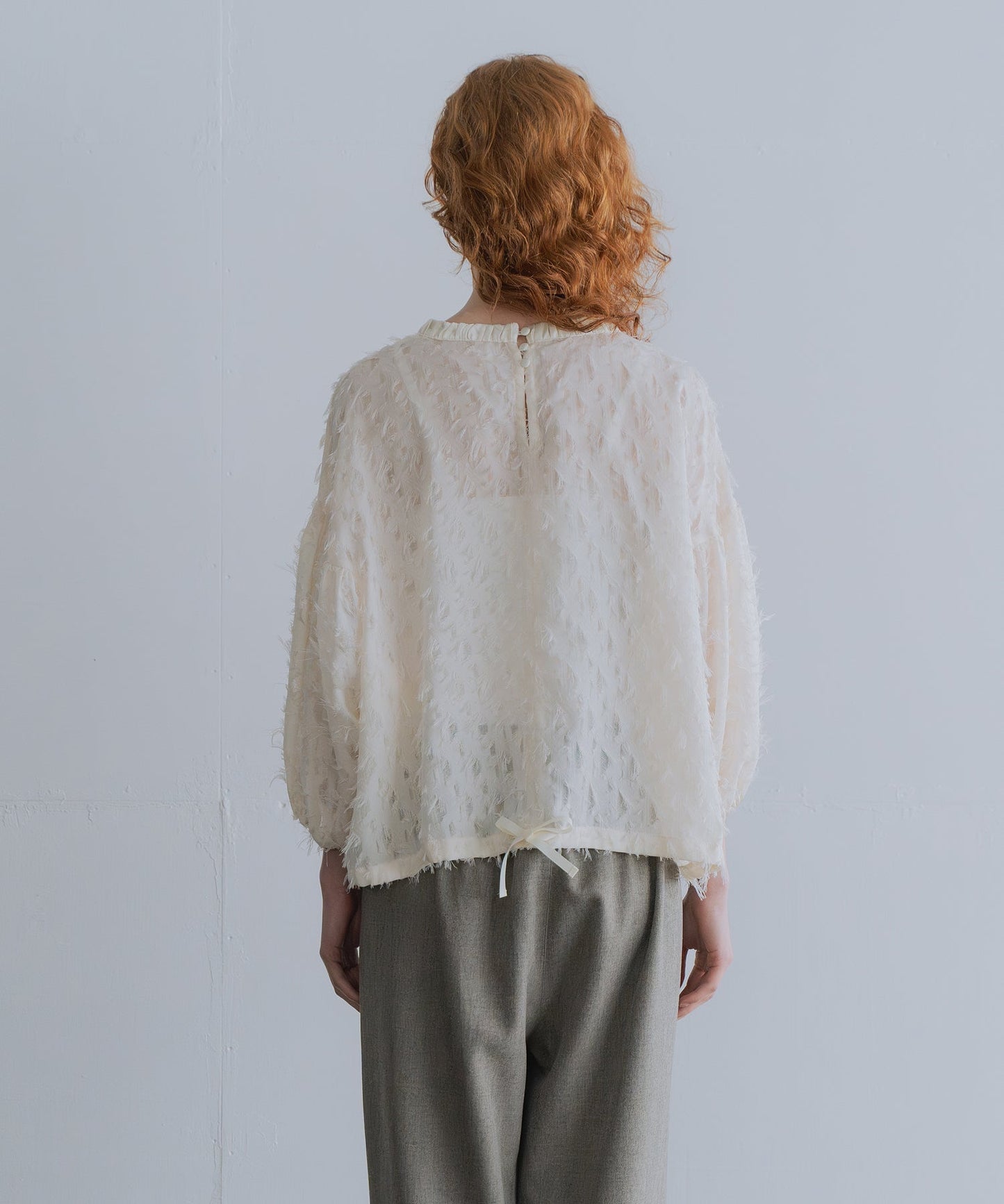 jacquard volume blouse