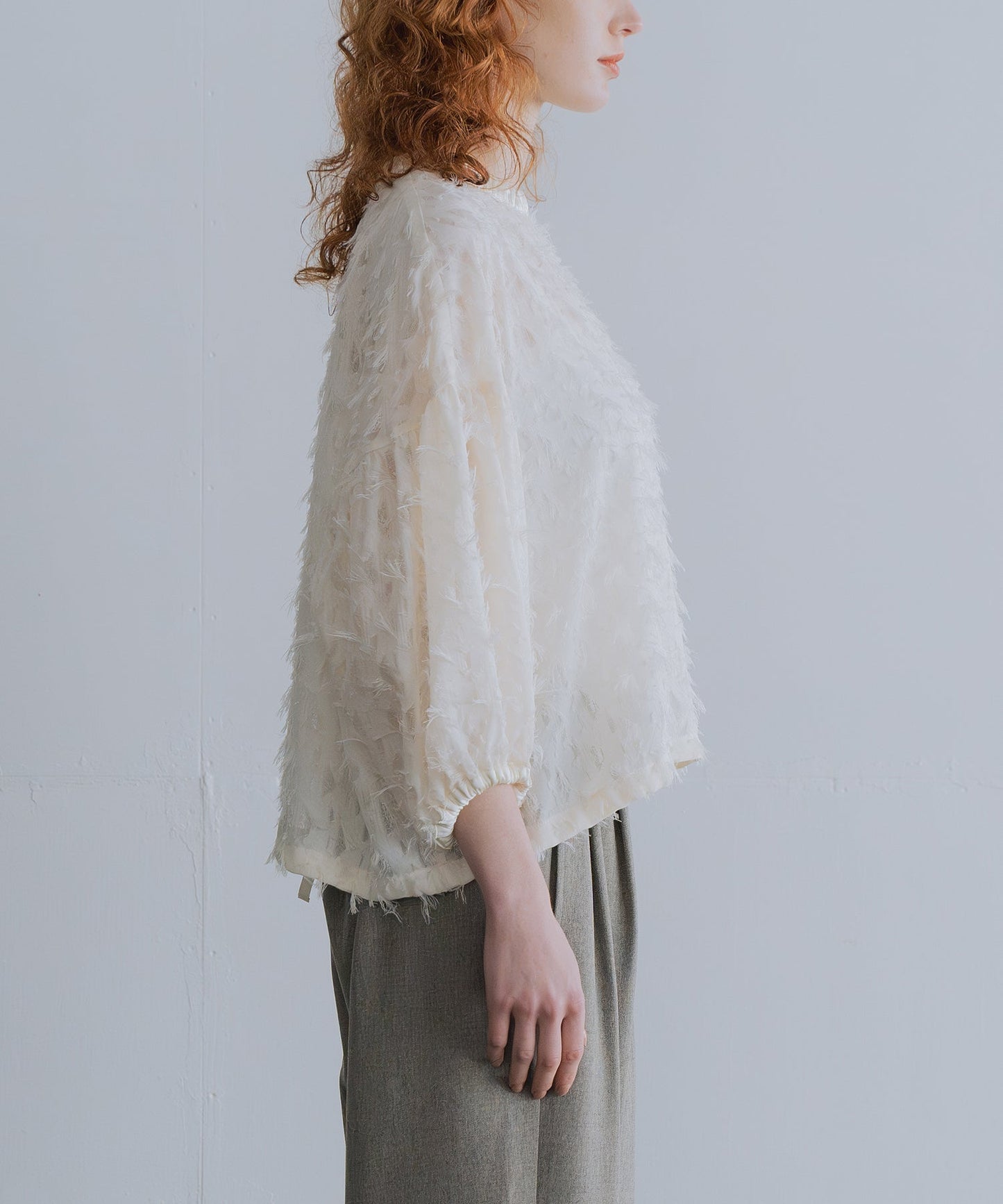 jacquard volume blouse