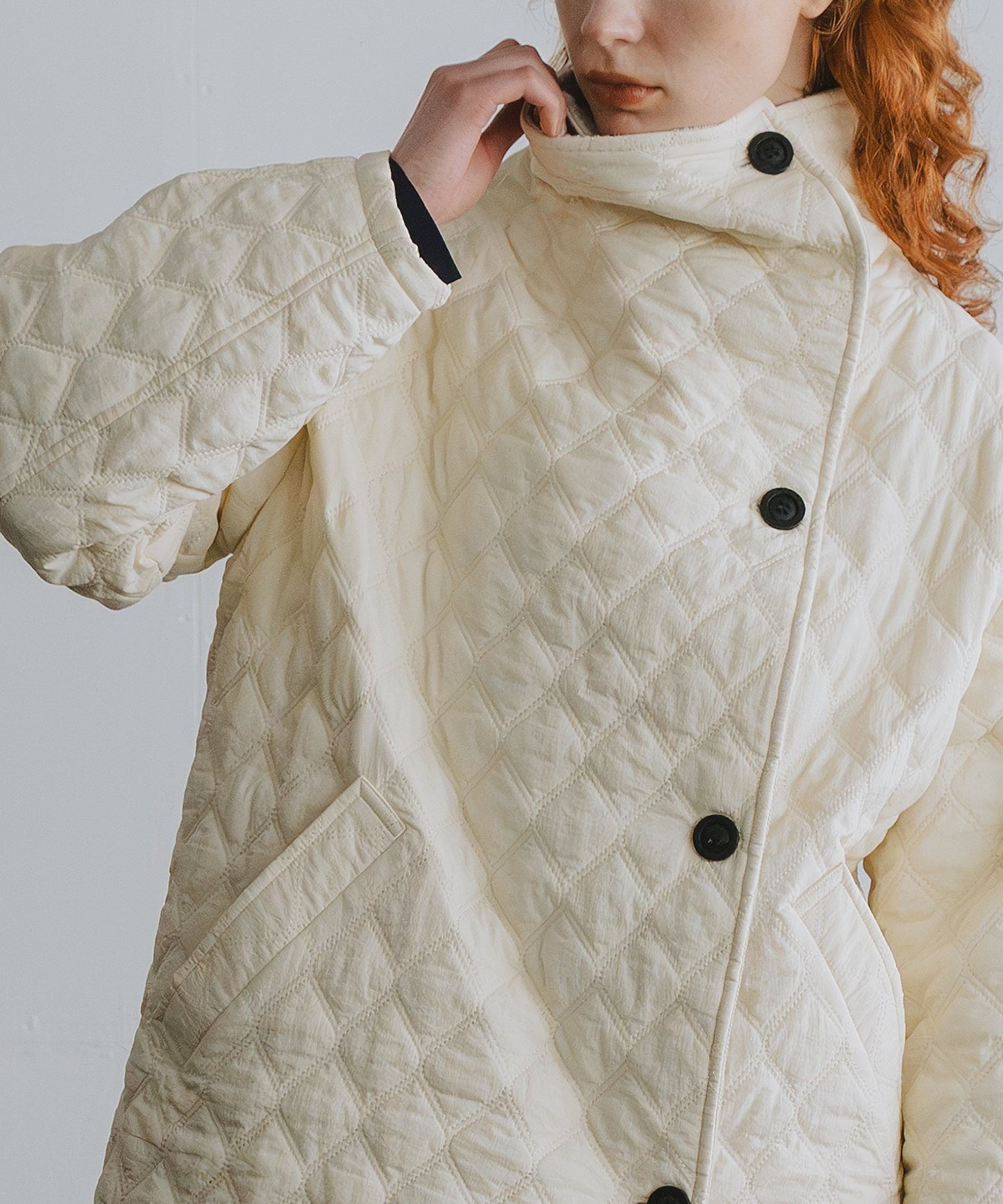 quilting asymmetry coat