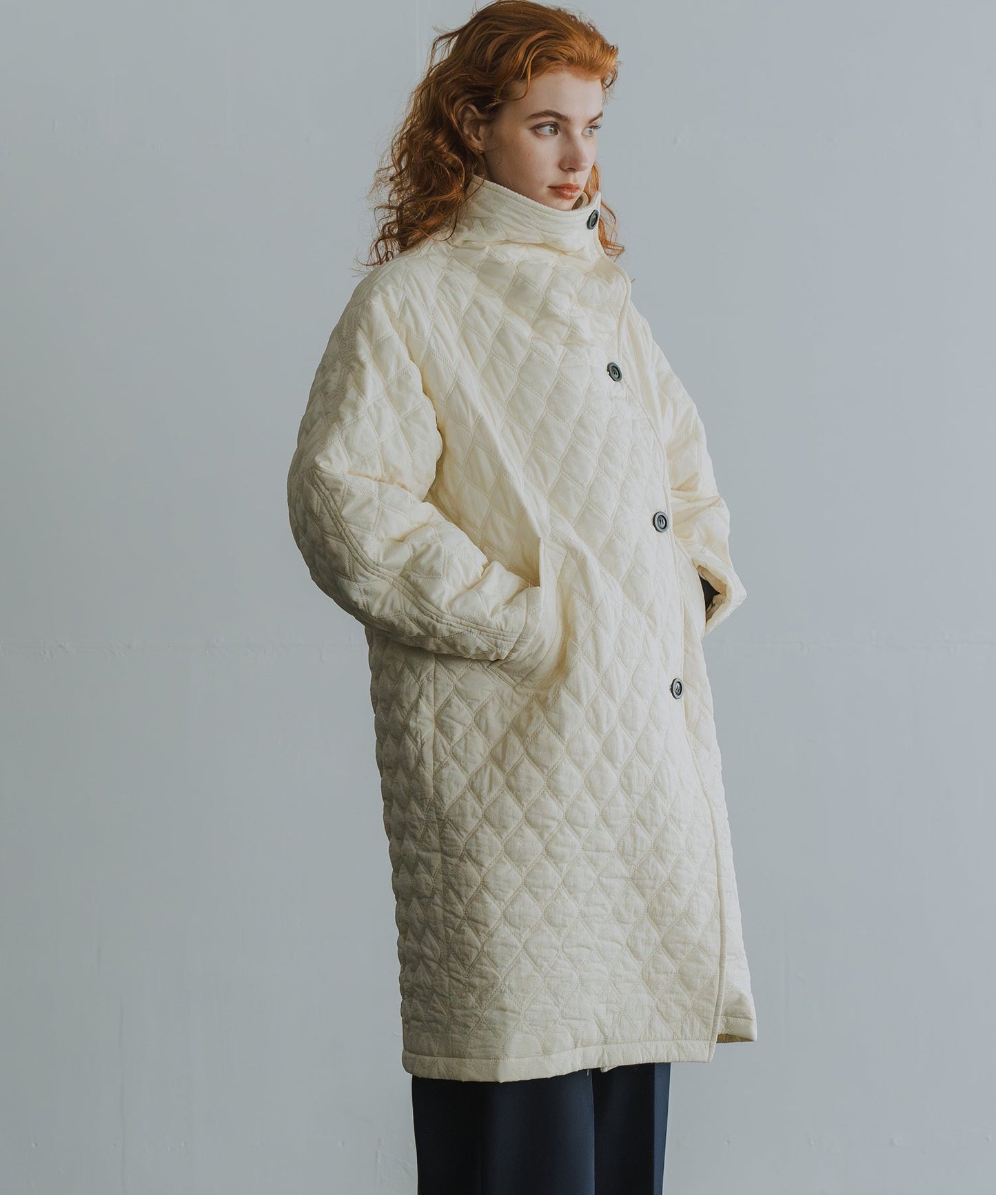 quilting asymmetry coat