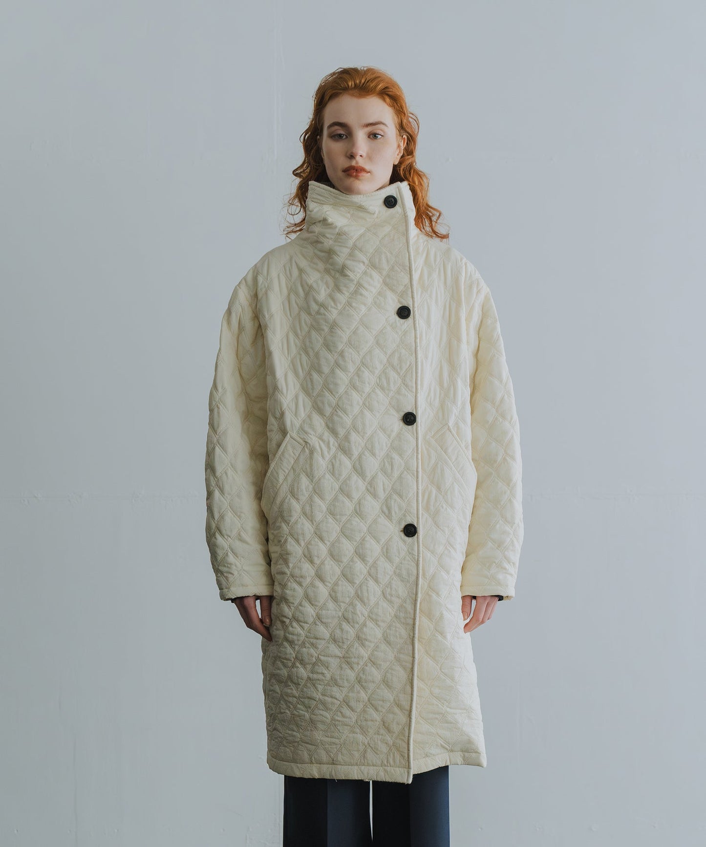 quilting asymmetry coat