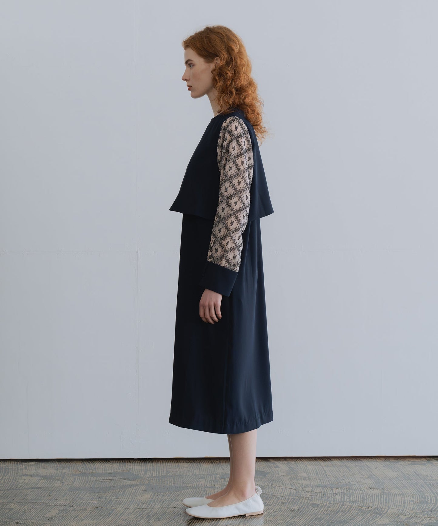 jacquard sleeve dress